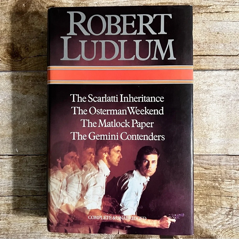 Robert‎ Ludlum 4 Novel Omnibus Hardcover 1985 Scarlatti Osterman Matlock Gemini